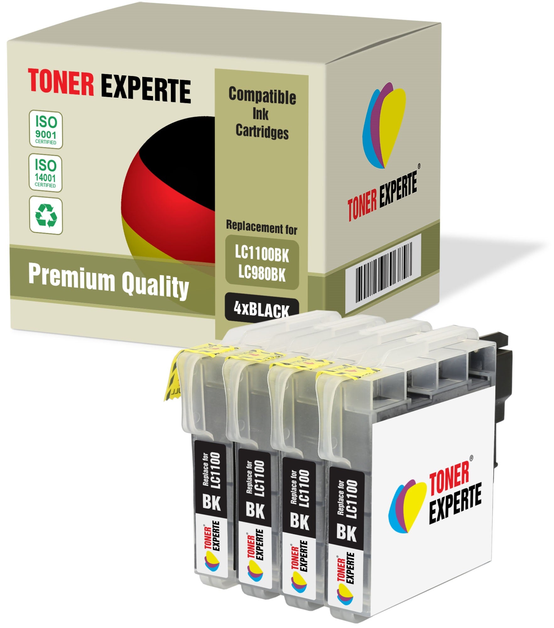 LC1100 LC980 Compatible Black Ink Cartridges for Brother - Toner Experte