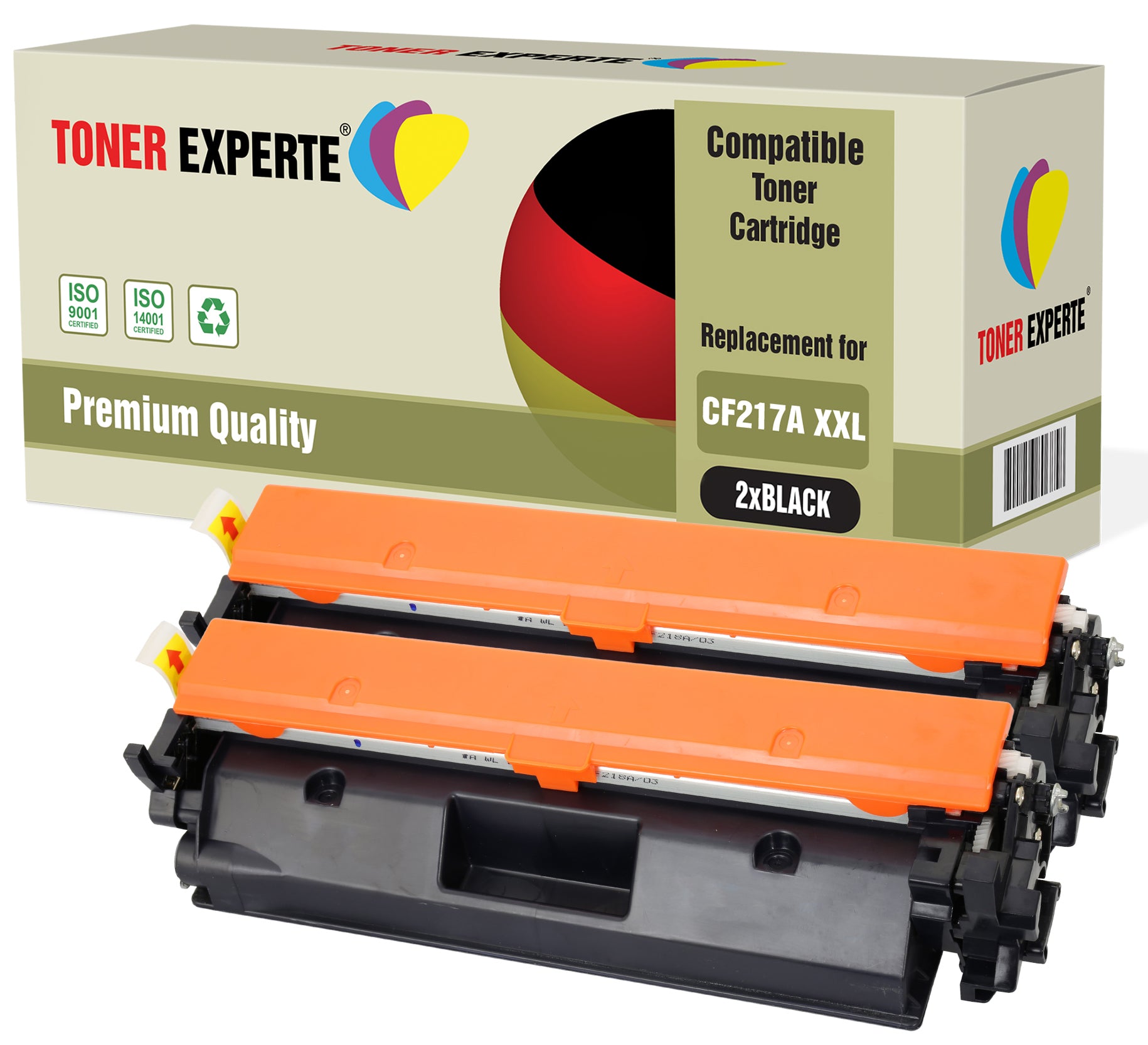 2-Pack TONER EXPERTE® Compatible with CF217A 17A XXL Premium Toner Cartridges Replacement for HP LaserJet Pro MFP M130nw, M130fn, M130fw, M130a, M102a, M102w