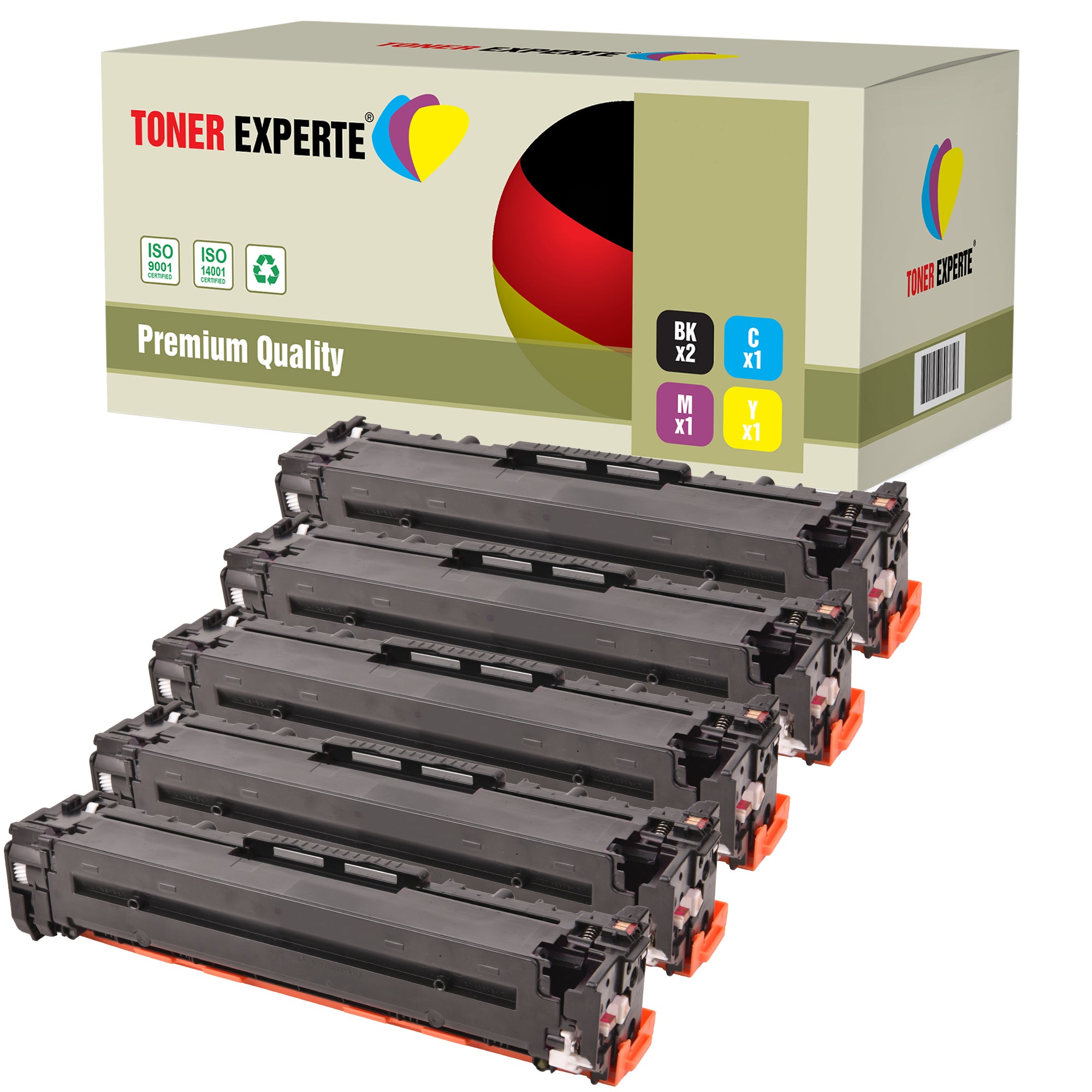 Compatible 305X/305A CE410X CE411A CE412A CE413A Premium Toner Cartridge for HP LaserJet Pro - Toner Experte