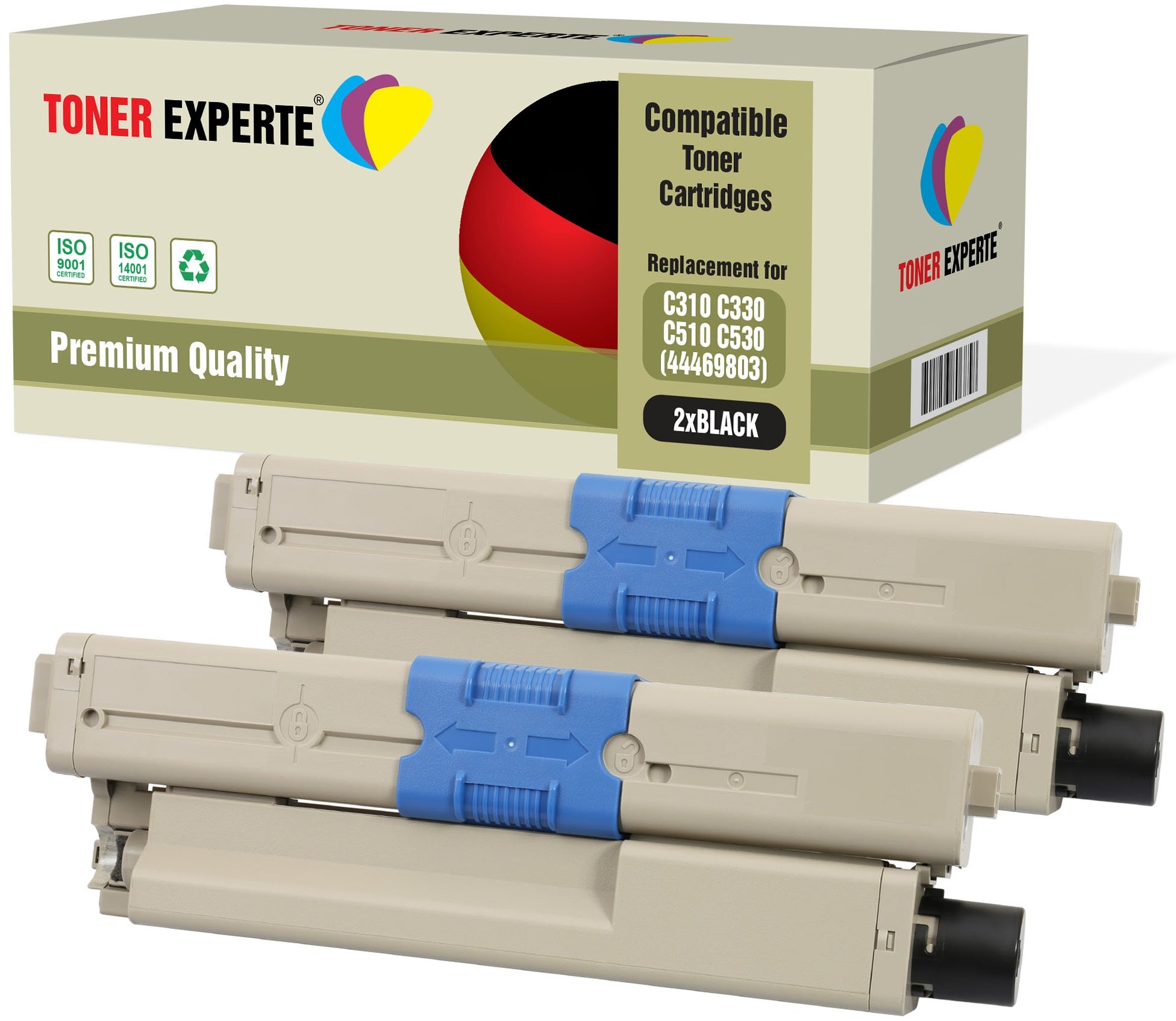 Compatible Toner Cartridge Replacement for OKI 44469803 44469806 44469805 44469804 C310dn - Toner Experte