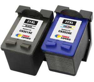 Compatible Ink Cartridges Replacement for HP 21XL HP 22XL C9351AE C9352AE - Toner Experte